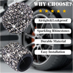 8PCS Bling Crystal Diamond Tire Stem Valve Caps, Dustproof Universal Tire Valve Stem Covers for Cars, SUV, Trucks, Bikes, Motorcycles, Bicycles (Gray)