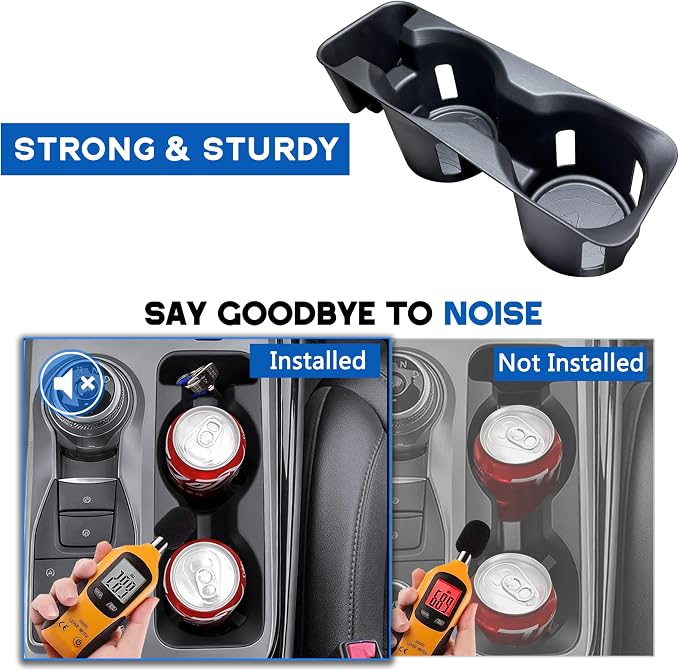 Cup Holder Insert for Ford Explorer 2020 2021 2022 2023 2024 Accessories Center Console Non-Slip TPE Cup Holder Protector Organizer Interior Decoration for Ford Explorer Black