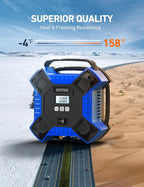 Tire Inflator Portable Air Compressor 160PSI, 12V DC (NO AC) 10Ft Cord with Integrated Metal Structure, LED Light Air Pump for Car Tires, Bicycles, Motorcycles and Other Inflatables(Blue)