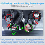 Dashcam Power Adapter for Toyota/Lexus (12-Pin,Model C), –Lane Trace System Adapter, Compatible with RAV4 Highlander Tacoma 4Runner,Lexus NX RX & More. Fits Vehicles with TSS 2.5 Lane Assist Port
