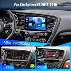 4+64G Android 15 Car Stereo for Kia Optima K5 2013-2015, 9” Touchscreen Radio with CarPlay, Android Auto, Bluetooth, GPS Navigation, WiFi, DSP, FM, RDS + AHD Backup Camera