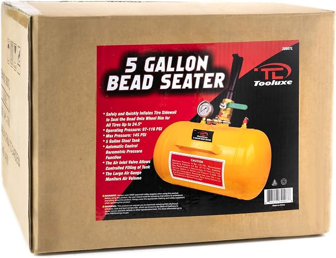 30007L Air Tire Bead Sealer, 5 Gallon Tire Bead Seater for Tires, 145 Max PSI Tire Bead Blaster, 87-116 PSI Operating Pressure Air Cannon
