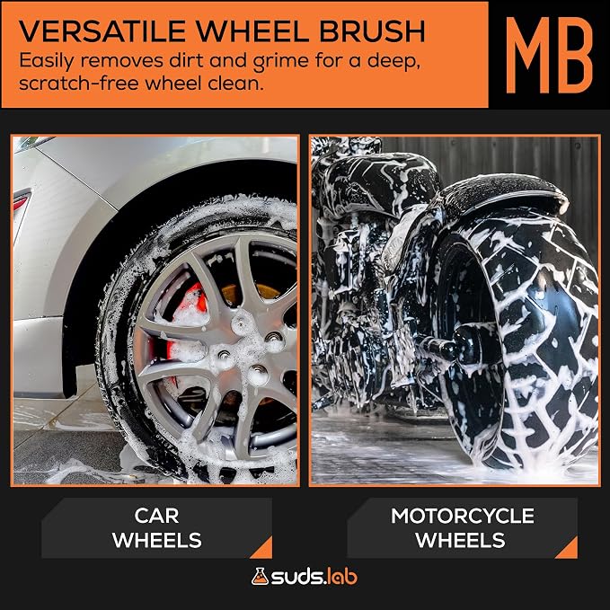 Mini Wheel Cleaning Brush – Durable Multipurpose Rim Brush for Cars, Trucks, Motorcycles, Bicycles, Boats, Rims, Exhaust Tips, – Mini Design, Dense Bristles, All Surface Cleaner