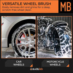 Mini Wheel Cleaning Brush – Durable Multipurpose Rim Brush for Cars, Trucks, Motorcycles, Bicycles, Boats, Rims, Exhaust Tips, – Mini Design, Dense Bristles, All Surface Cleaner