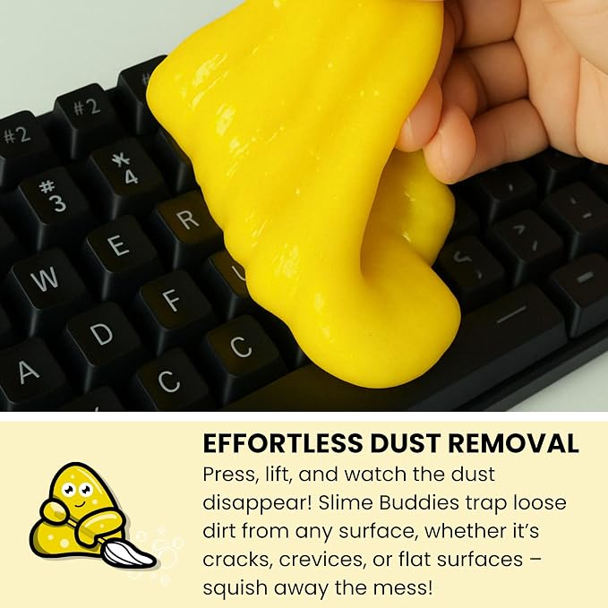 Car Cleaning Gel Putty - 12 Pack Lemon Scented Interior Detailing Tool for Cup Holder, Air Vent & Keyboard - Reusable Auto Detailing Accessories - Dust Remover Goop - Gifts for Men Women