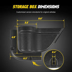 JK Storage Pockets for Jeep Wrangler, Front Door, 2 Pcs | Compatible with 2011-2018 Jeep Wrangler JK JKU 2/4 Door, Front Door Pockets, Interior Storage Accessories, Black
