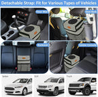 Car Trash Can Bin for Back Seat Leak Proof, Cute Car Trash Bag Hanging, Vehicle Trash Can for SUV Truck Van, Automotive Garbage Cans Front Seat Stripe