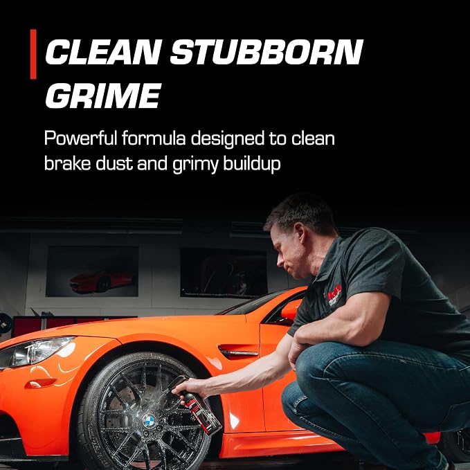 Wheel Clean - All Wheel Cleaner & Brake Dust Remover - High-Performance Car Care, Spray on and Dissolve Grime - Acid-Free Formula for Tires - 16 oz.