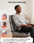 Vibration Back Massager with Heat, Heated Massage Chair Pad, Massage Seat Cushion, Chair Massager pad, seat Warmer 5 Vibrating Modes & 2 Heat Levels, Ideal Gifts for Men Women
