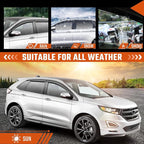 Rain Guards Fit for Ford Edge 2015 2016 2017 2018 2019 2020 2021 2022 2023 2024, Tape-on Durable Side Window Sun Wind Deflectors 2015-2024 Edge Window Rain Guard Black 6 PCS
