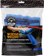 Waffle Weave Glass and Microfiber Towel Blue 24"x 16" (Pack of 2)