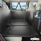 Back Seat Extender for Dogs Truck-Large Space, Hard Bottom PU Leather Dog Pet Seat Cover Back Seat, Anti-Scratch Dog Hammock for Crew Cab Trucks F150, RAM1500, Sierra, Tundra, Silverado