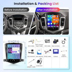 4Core 4G+64G Android 15 Car Radio for Chevy Cruze J300 2009-2014, 5G-WiFi, Car Stereo Wireless Carplay, 9.7'' HD Touchscreen Mirror Link GPS navigation Bluetooth FM/RDS EQ-32 SWC Backup Camera