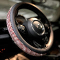 Bling Bling Comfy Steering Wheel Cover with Jumbo Crystal Rhinestones, Anti-Slip Diamond Leather, Universal 15 Inch (Red)