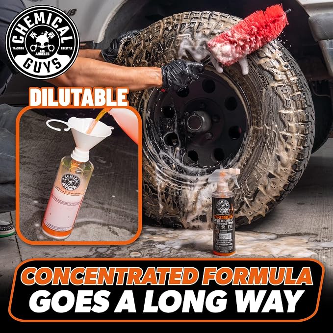 Signature Series Orange Degreaser Spray - Heavy Duty All Purpose Cleaner for Engines, Tires, Undercarriages, Tools and More, Professional Strength, Breaks Down Grease, Oil & Grime, 16 oz