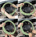 Funny Pickle Steering Wheel Cover, Non Slip Polyester Car Wheel Protector for Car SUV Truck, Universal 15 Inch