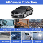 Car Cover Top Only for Sedan/Coupe, Partial Snow Cover with Cotton Liner, Windshield Cover Waterproof All Weather for Snow, Sun,Rain,Dust,Fit Sedan M