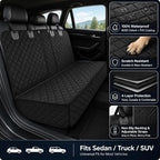 SNZ Dog Car Seat Cover for Back Seat, 100% Waterproof Pet Seat Protector, Bench Backseat Covers for Dogs (53” Width), Scratch Proof Nonslip for Most Cars, Trucks, and SUVs