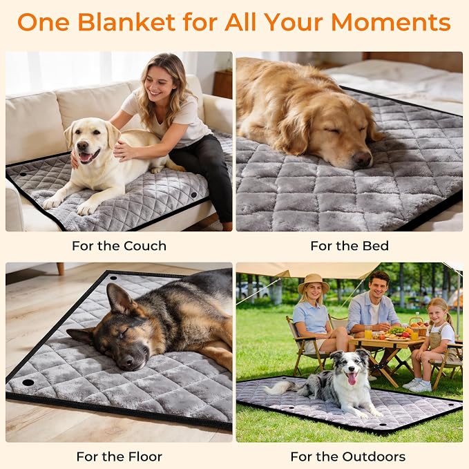 Dogs Back Seat Extender with Non-Slip Blanket, 2 in 1 Hard Bottom Dog Car Seat Cover & Removable Dog Car Bed Mat, Waterproof Dogs Hammock for Car and SUV, Pet Rear Seat Protector Holds 400lbs