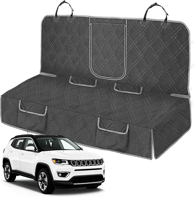 Dog Car Seat Cover Fit for 2017-2026 Jeep Compass | Waterproof Pet Bench Seat Cover for Back Seat, 600D Heavy Duty Scratch Proof Nonslip Truck Seat Covers for Dogs