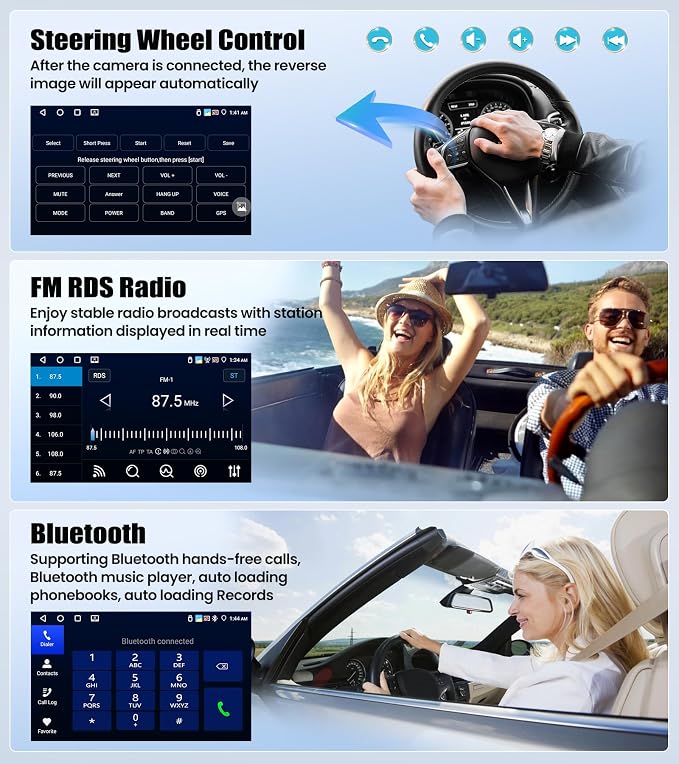 8Core 6G+128G Android Car Radio Stereo for Honda Accord 2008 2009 2010 2011 2012 2013 Upgrade 10.1 Inch Touch Screen with 360° Panoramic View CarPlay Android Auto Mirror Link WiFi Backup Camera