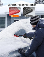2 Pack 27" Snow Brush and Ice Scrapers for Car Windshield, Detachable Snow Scrapers with Ergonomic Foam Grip for Cars, Trucks, SUVs (Heavy Duty ABS, PVC Brush, Orange)