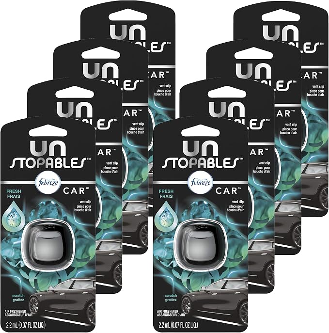 Car Unstopables Air Freshener Vent Clips, Fresh Scent, 8 Packs
