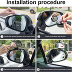 Blind Spot Mirror, Adjustable Mounted Blindspot Mirror HD Glass Wide Angle View, Side Rearview Mirror Universal, Black
