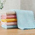 Microfiber Cleaning Cloth, Reusable Absorbent Microfiber Cleaning Cloths, Kitchen Dish Cloth Waffle Weave 5 Pack, Mixed Color, 9.8×9.8inch