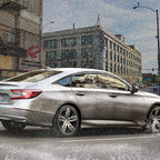 Smoke Rain Guards Fit for Honda Accord 2018 2019 2020 2021 2022 Tape-On Side Shatterproof Window Visor, Window Deflectors, 6-Piece Set