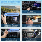 9 Inch Double Din Car Stereo, Android 13 Touchscreen Radio with Wireless Apple CarPlay & Android Auto, 2GB+64GB, GPS, Bluetooth, WiFi, FM/AM/RDS, Mirror Link, 720P AHD Backup Camera