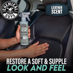 SPI_103 Sprayable Leather Cleaner and Conditioner in One for Interiors, Apparel, and More (Works on Natural, Synthetic, Pleather, Faux Leather and More) Leather Scent, 128 fl oz (1 Gal)