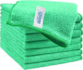 Green Microfiber Cleaning Cloth, 8 Pack Cleaning Towels for Kitchen, Lint Free, Scratch-Free, Highly Absorbent, and Reusable Cleaning Rags for House, Window and Glass, Cars, 11.5 X11.5 inch