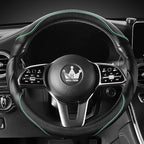 3D Car Steering Wheel Cover Comfort Grip Massage Sporty Anti-Slip Carbon Fiber Faux Leather for Sedan SUV, Universal Fit, Car Handle Covers for All Seasons, 14.75-15.15in, Green