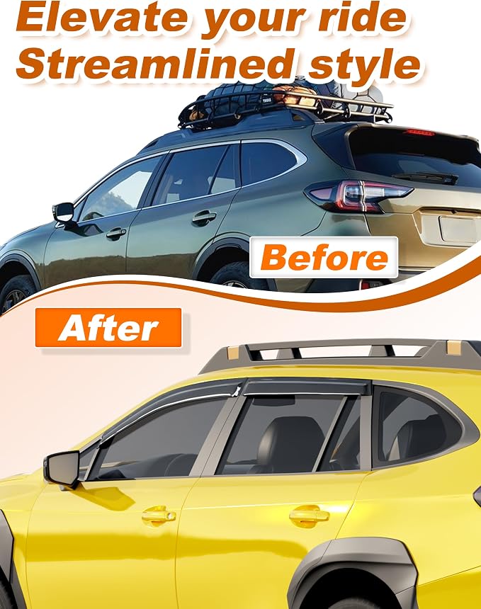 Low Profiles Window Rain Guards Fit 2020 2021 2022 2023 2024 2025 Subaru Outback Rain Guards Window Deflectors Visors Tape-on Vent Visors Vent Shades Car Accessories