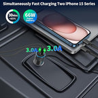 [Apple MFi Certified] iPhone 17 Car Charger Fast Charging, 2Pack 75W USB-C PD&QC Power Cigarette Lighter + Type-C Braided Cable for iPhone 17/17 Air/17 Pro/17 Pro Max/16 Pro/15/Galaxy/Pixel