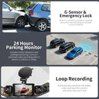 4 Channel Dash Cam 360° View 5G WiFi & APP Control, 2K Front and Rear Inside, Left Right Dash Camera for Cars Free 64GB TF Card, G-Sensor, Night Vision, 24H Parking Mode