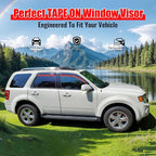 Fit 2001-2012 Ford Escape Slim Style Acrylic Smoke Tinted Window Visors |, 2008-2011 Mazda Tribute, 2005-2011 Mercury Mariner, Sun Rain Guards, Self-Adhesive, Vent Smoke 4Pcs