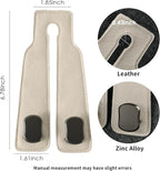 KINIVA Car Seat Headrest Storage Hooks, Set of 2, Suede PU Leather, Double Hooks (06-White)