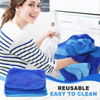 Cleaning Cloth Dry Erase Cloth Cleaning Rags Reasonable Kitchen Towels Microfiber Towels Cars Wash(6 x 6 Inch,Blue/Light Blue/Dark Blue,30 Pcs)
