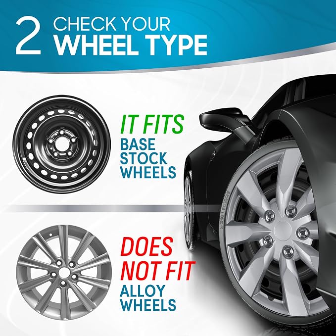 Hubcaps Wheel Covers for Toyota Corolla 16” – Four (4) Pieces Corrosion-Free & Sturdy – Full Heat & Impact Resistant Grade – Replacement, 4 Pack