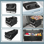 Heavy Duty Collapsible 95 L Capacity Car Trunk Storage Organizer,Multi-Compartment Pockets, Adjustable Straps - Ideal for Travel, Camping, Shopping,Perfect for SUV, Truck, Sedan