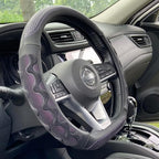 D Shaped 14.5-15 Inch Steering Wheel Cover Great Grip with 3D Honeycomb Anti-Slip Design, Flat Bottom 14.5-15 Inch (Purple)