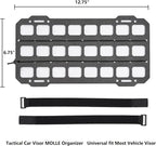 Vehicle MOLLE Panel Car Visor Organizer Storage Rack Rigid Insert Panel for Backpack Tactical Accessories Gear Holder Molle Pouches EDC Gadgets Small Tools Pens Sunglasses