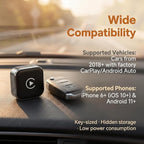 2 in 1 Wireless CarPlay and Android Auto Adapter, Wired to Wireless CarPlay Dongle, Plug and Play Easy Setup, 5GHz WiFi Smooth Connectivity, 2026 Upgraded Wireless Car Adapter for Wired Cars