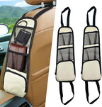 Car Seat Side Storage Pocket, Car Multifunctional Seat Organizer Hanging Bag, Auto Mobile Phone Wallet Sunglasses Mesh Net Pocket, Auto Accessories for Cars SUVs Trucks (Beige, 2PCS)