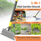 Garden Shovel, Weeding Tool, Multifunctional Garden Cleaning Shovels, 72 Inch Floor Scraper Long Handle, Heavy Duty Metal Flat Spade Shovel for Lawn Edging, Crack Weeder, Ice Chopper, Snow Shovel
