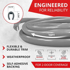 Car Door Edge Protector – Universal DIY Edge Trim to Prevent Scratches & Dings – Flexible Adhesive Molding Trim for Cars, Trucks & SUVs (10 Ft - Silver)