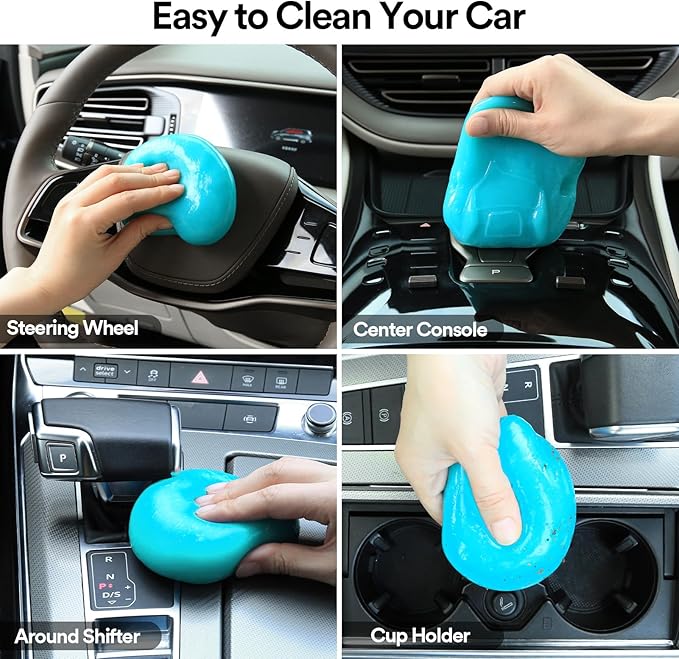 Car Cleaning Gel Clean Putty, Universal Car Interior Cleaner Slime, Perfect Cleaning Kit Supplies, Auto Detailing Tools Accessories, Dust Remover Gifts for Men Women Blue (70g)
