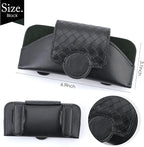KINIVA Sunglasses Holder for Car Visor Leather Glasses Case with Clips for Car Visor Automotive Interior Visor Accessories Apply to All Car Models (10 Black)